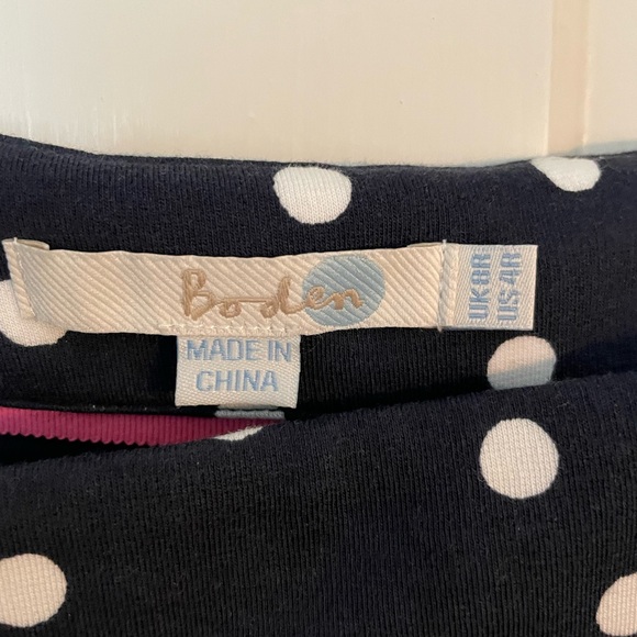 Boden navy and white polka dot dress, size 4 - Picture 2 of 3